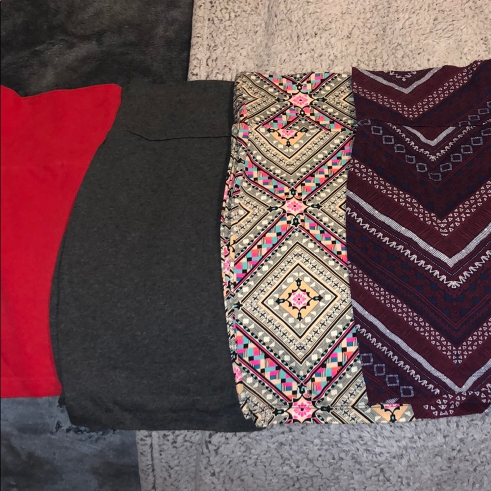 4 different bodycon skirts